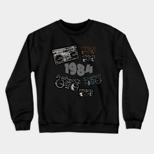 1984 on retro music, grunge radio Crewneck Sweatshirt